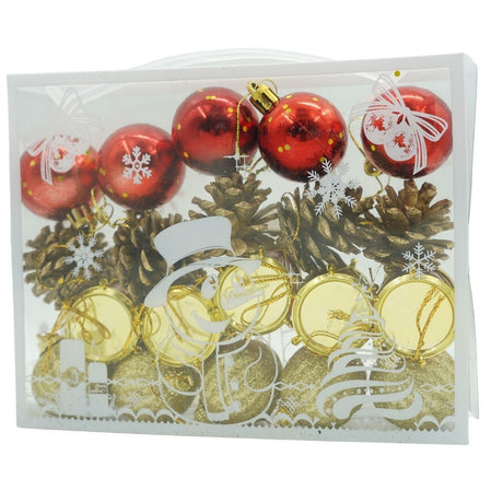 Set de 20 ornamente de brad, Vivimall, de tip Glob, Multicolor, din polistiren, cu finisaj sclipitor , cutie  4  cm adancime x 20  cm lungime x 16  cm inaltime - vivimall.ro