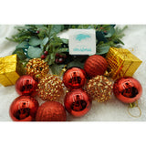 Set De 20 Ornamente De Brad, De Tip Glob, Rosu/, Din Polistiren, Cu Finisaj Sclipitor, Cutie 6 Cm Adancime X 29 Cm Lungime X 24 Cm Inaltime