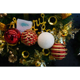 Set de 24 ornamente de brad, Flippy, de tip Glob, Alb/ Rosu, cu ø de 7 cm, din plastic, cu finisaj sclipitor , cutie  16  cm lungime x 36  cm inaltime x 16  cm adancime - vivimall.ro