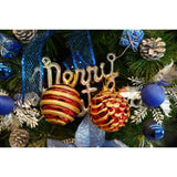 Set de 24 ornamente de brad, Flippy, de tip Glob, Alb/ Rosu, cu ø de 7 cm, din plastic, cu finisaj sclipitor , cutie  16  cm lungime x 36  cm inaltime x 16  cm adancime - vivimall.ro