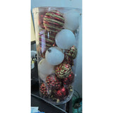 Set De 24 Ornamente De Brad, De Tip Glob, / Rosu, Cu Ã¸ De 7 Cm, Din Plastic, Cu Finisaj Sclipitor , Cutie 16 Cm Lungime X 36 Cm Inaltime X 16 Cm Adancime, Resigilat - vivimall.ro