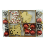 Set de 24 ornamente de brad, Vivimall, de tip Glob, Multicolor, din polistiren, cu finisaj sclipitor , cutie  3  cm adancime x 20  cm lungime x 14  cm inaltime - vivimall.ro