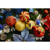 Set de 24 ornamente de brad, Flippy, de tip Glob, Rosu/ Auriu, cu ø de 7 cm, din plastic, cu finisaj sclipitor , cutie  16  cm lungime x 36  cm inaltime x 16  cm adancime - vivimall.ro