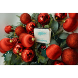 Set de 28 ornamente de brad, Vivimall, de tip Glob, Rosu, din polistiren, cu finisaj sclipitor , cutie  18  cm adancime x 22  cm inaltime x 18  cm lungime) - vivimall.ro