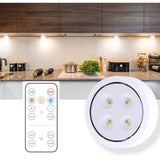 Set de 3 Lampi Led Vivimall, Fara Fir, Cu Baterii, 3 Culori de Lumina, cu Telecomanda, din Plastic, Alb - vivimall.ro