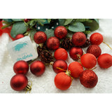 Set de 35 ornamente de brad, Vivimall, de tip Glob, Rosu, din polistiren, cu finisaj sclipitor , cutie  11  cm adancime x 19  cm inaltime x 11  cm lungime) - vivimall.ro