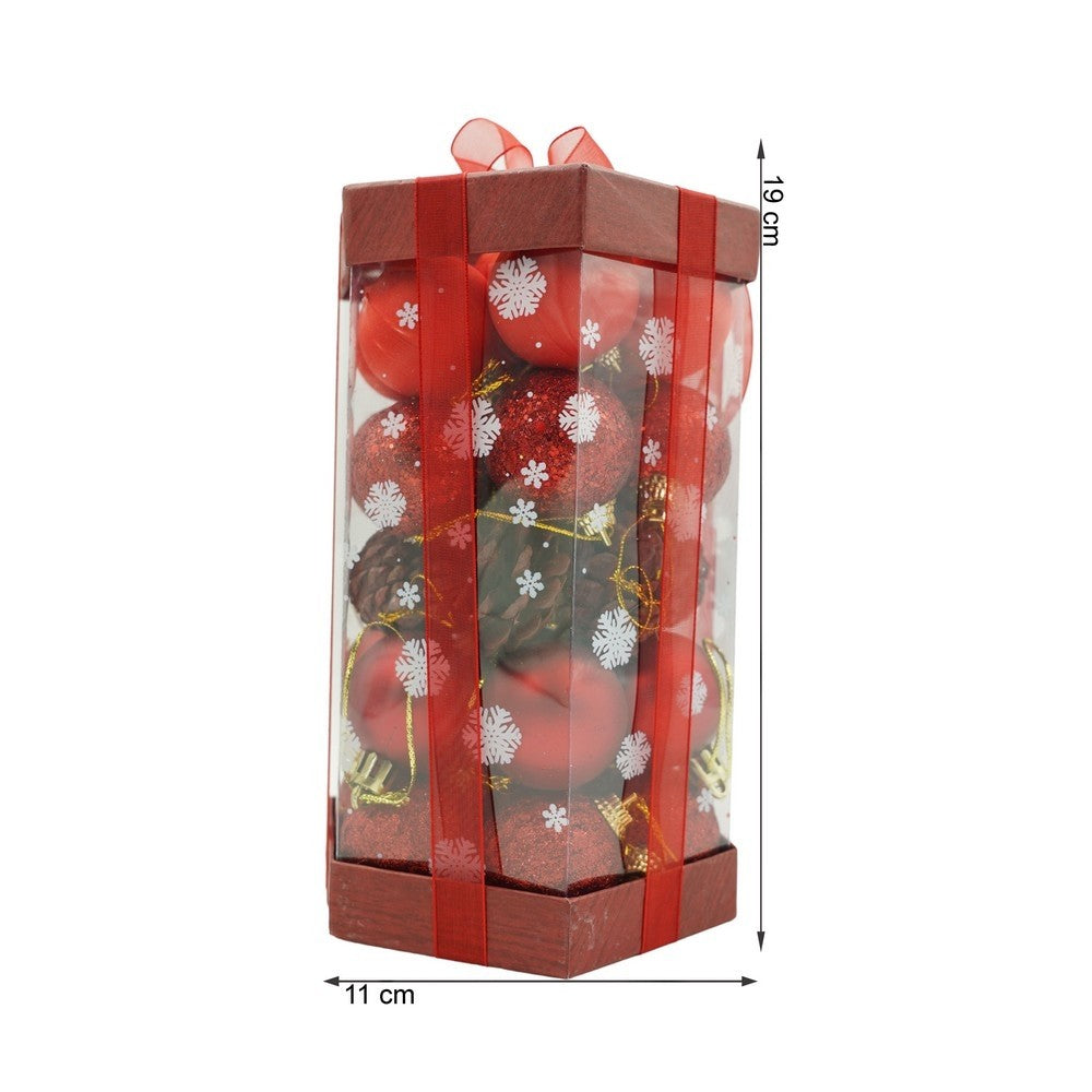 Set De 35 Ornamente De Brad, De Tip Glob, Din Polistiren, Cu Finisaj Sclipitor, Cutie 11 Cm Adancime X 19 Cm Inaltime X 11 Cm Lungime)