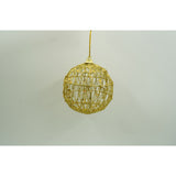 Set de 4 ornamente de brad, Vivimall, de tip Glob, Auriu, cu ø de 8 cm, din metal, cu finisaj sclipitor , cutie  8  cm adancime x 32  cm lungime x 8  cm inaltime - vivimall.ro