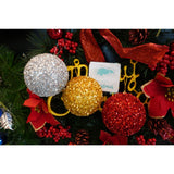 Set de 6  ornamente de brad, Vivimall, de tip Glob, Multicolor, cu ø de 8 cm, din polistiren, cu finisaj sclipitor , cutie  16  cm inaltime x 24  cm lungime x 8  cm adancime - vivimall.ro