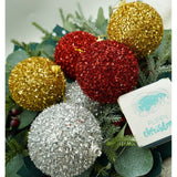 Set De 6 Ornamente De Brad, De Tip Glob, Cu Ã¸ De 8 Cm, Din Polistiren, Cu Finisaj Sclipitor, Cutie 16 Cm Inaltime X 24 Cm Lungime X 8 Cm Adancime