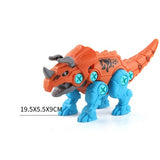 Set de Constructie/Asamblare, Vivimall, 4 Dinozauri, cu Bormasina Electrica, Baterii 2 x AA, Surubelnita si Cutie Depozitare, 22.5 x 14.5 x 15 cm, Multicolor - vivimall.ro