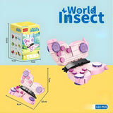 Set de Constructie, Flippy, Model Fluture, Lumea Insectelor Mini, 115 Piese, Model 3D, Jucarie Educativa STEM, +6 Ani, Plastic ABS, 11 x 7 x 7 cm, Roz - vivimall.ro