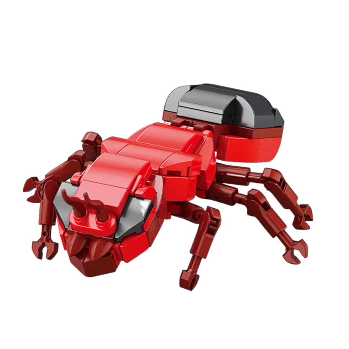 Set de Constructie, Flippy, Model Furnica de Foc, Lumea Insectelor Mini, 128 Piese, Model 3D, Jucarie Educativa STEM, +6 Ani, Plastic ABS, 11 x 7 x 7 cm, Rosu - vivimall.ro