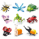 Set de Constructie, Flippy, Model Libelula, Lumea Insectelor Mini, 117 Piese, Model 3D, Jucarie Educativa STEM, +6 Ani, Plastic ABS, 11 x 7 x 7 cm, Albastru - vivimall.ro
