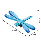 Set de Constructie, Flippy, Model Libelula, Lumea Insectelor Mini, 117 Piese, Model 3D, Jucarie Educativa STEM, +6 Ani, Plastic ABS, 11 x 7 x 7 cm, Albastru - vivimall.ro