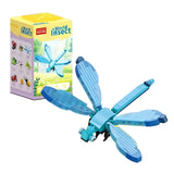 Set de Constructie, Flippy, Model Libelula, Lumea Insectelor Mini, 117 Piese, Model 3D, Jucarie Educativa STEM, +6 Ani, Plastic ABS, 11 x 7 x 7 cm, Albastru - vivimall.ro