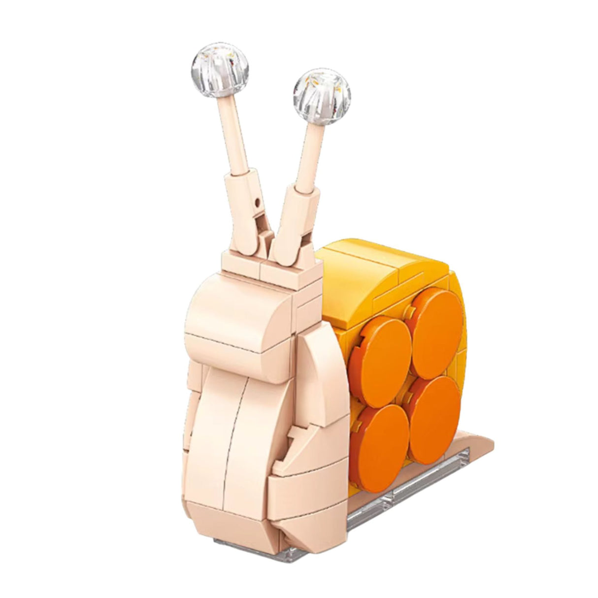 Set de Constructie, Flippy, Model Melc, Lumea Insectelor Mini, 62 Piese, Model 3D, Jucarie Educativa STEM, +6 Ani, Plastic ABS, 11 x 7 x 7 cm, Bej/Portocaliu - vivimall.ro
