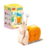 Set de Constructie, Flippy, Model Melc, Lumea Insectelor Mini, 62 Piese, Model 3D, Jucarie Educativa STEM, +6 Ani, Plastic ABS, 11 x 7 x 7 cm, Bej/Portocaliu - vivimall.ro