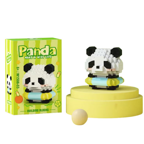 Set construcție Flippy Panda cu Cerc de Înot, 180 piese plastic ABS, vedere frontală cutie, verde deschis