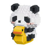 Set de Constructie, Flippy, Model Panda cu Rata, 179 Piese, Model 3D, Jucarie Educativa STEM, +6 Ani, Plastic ABS, 7.8 x 4.1 x 11.3 cm, Albastru Inchis - vivimall.ro