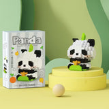 Set de Constructie, Flippy, Model Panda in Iarba, 161 Piese, Model 3D, Jucarie Educativa STEM, +6 Ani, Plastic ABS, 7.8 x 4.1 x 11.3 cm, Gri - vivimall.ro