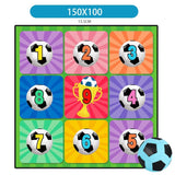 Set de Fotbal Vivimall, Joc Recreativ Pentru Copii, Minge cu Scai, Plansa din Material textil, 150 x 150 cm, Model Trofeu, Multicolor - vivimall.ro