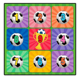 Set de Fotbal Vivimall, Joc Recreativ Pentru Copii, Minge cu Scai, Plansa din Material textil, 150 x 150 cm, Model Trofeu, Multicolor - vivimall.ro