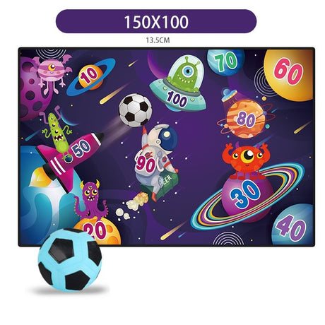 Set de Fotbal Vivimall, Joc Recreativ pentru Copii, Model Extraterestrii, Minge cu scai, Poarta din Material Textil, 150 x 100 cm - vivimall.ro