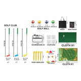 Set De Golf, Interactiune Parinte-Copil, Covor De Golf, 140 X 98 Cm, 4 Mingii Cu Scai, 3 Crose Reglabile, Model A, +3 Ani, Multicolor - vivimall.ro