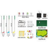 Set De Golf, Interactiune Parinte-Copil, Covor De Golf, 140 X 98 Cm, 4 Mingii Cu Scai, 3 Crose Reglabile, Model C, +3 Ani, Multicolor - vivimall.ro