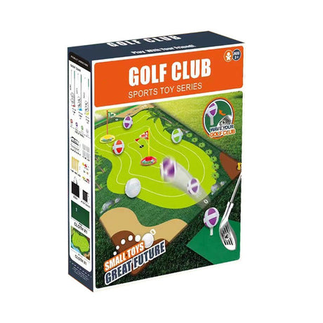 Set De Golf, Interactiune Parinte-Copil, Covor De Golf, 140 X 98 Cm, 4 Mingii Cu Scai, 3 Crose Reglabile, Model C, +3 Ani, Multicolor - vivimall.ro