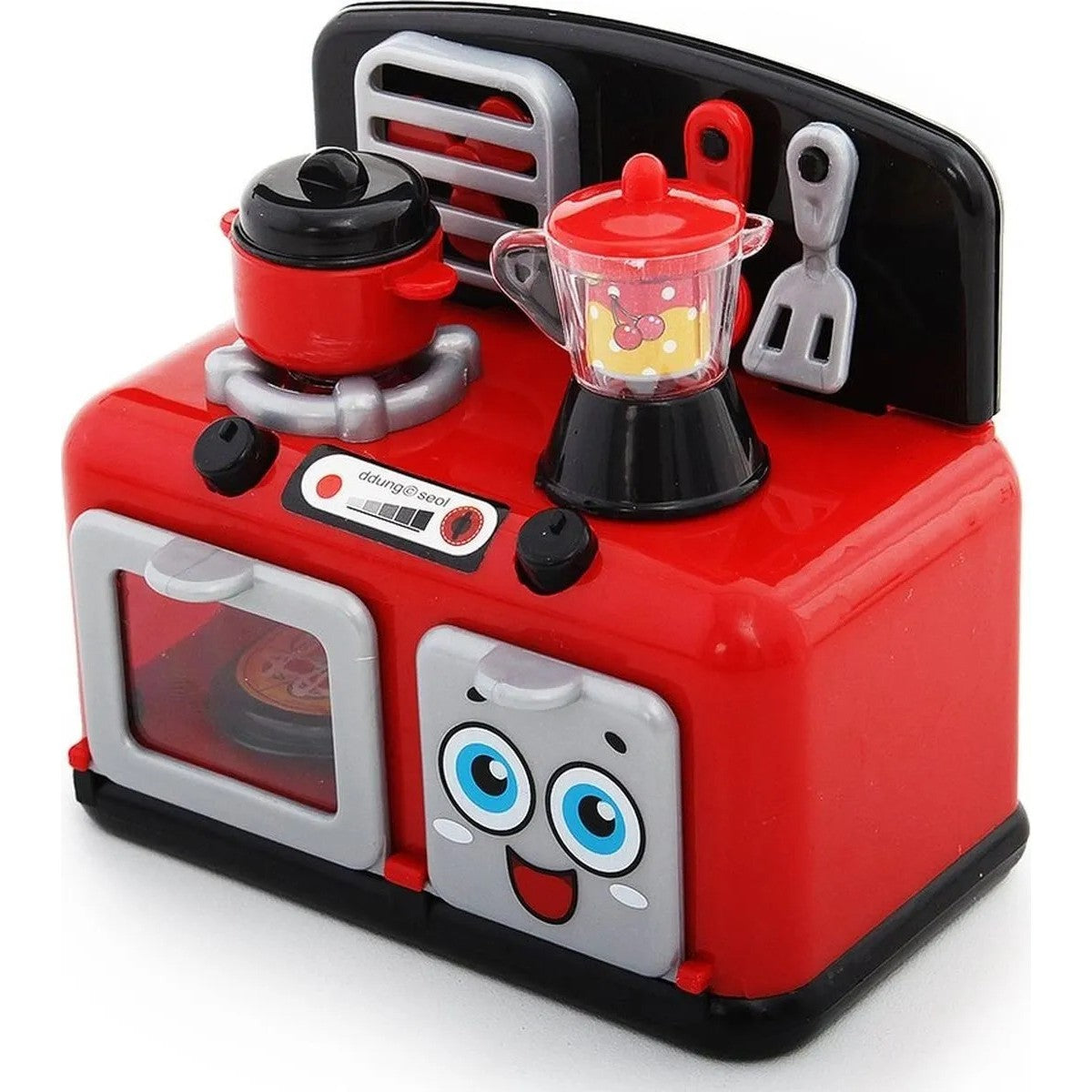 Set de joaca mini bucatarie, aparate de uz casnic mici, 6 piese, pentru copii, rosu - vivimall.ro