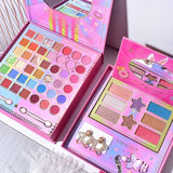 Paleta de Machiaj, KEVIN & COCO, Best Partner, Fard de Pleoape, Breloc si Cercei, 50 culori, 22 x 21 x 5cm