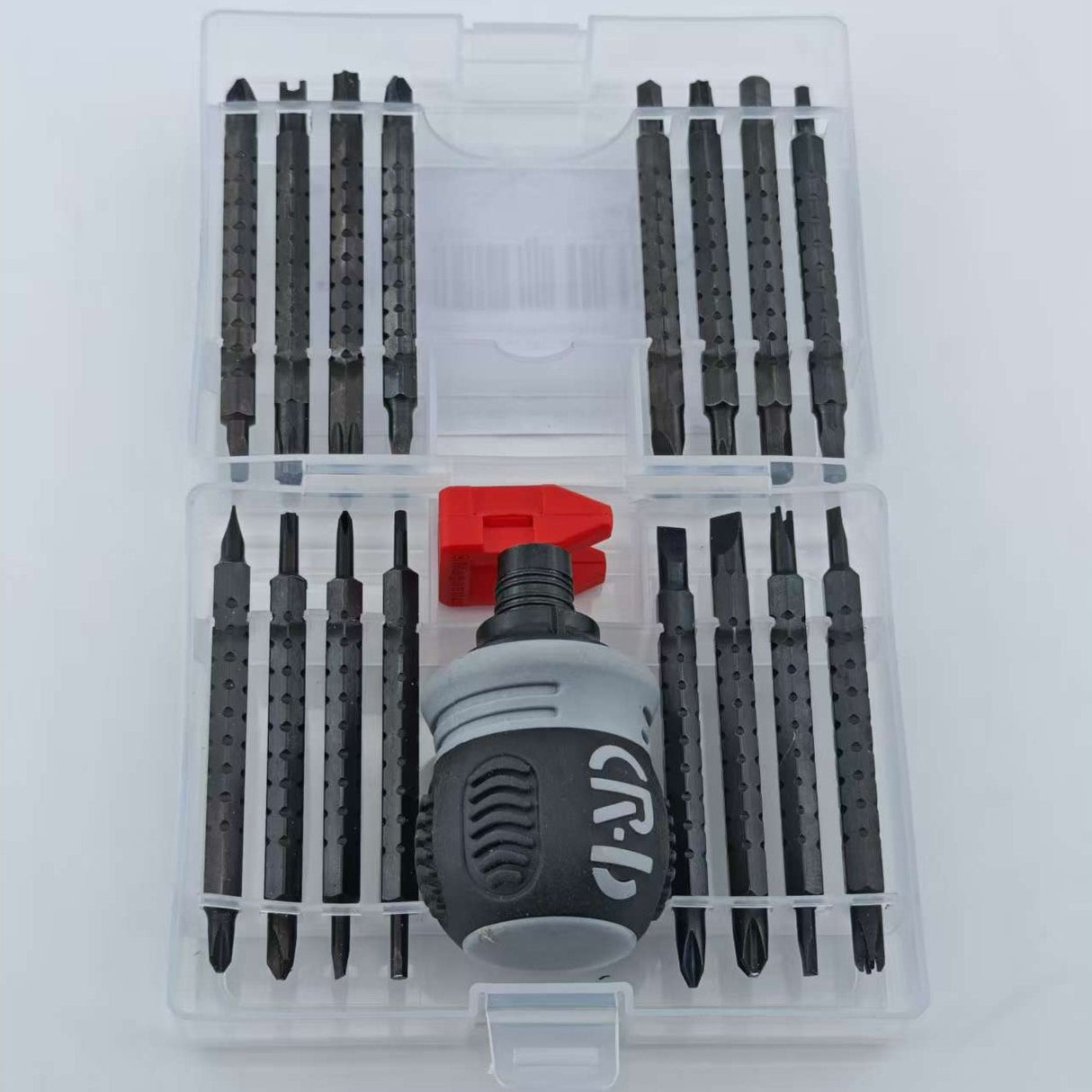 Set de Surubelnite 34-in-1 cu Clichet, Flippy, Set de Uz Casnic pentru Repararea Electronicelor Mici, Maner durabil, 12 x 10 x 5 cm, Negru Mat