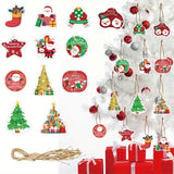 Set Decoratiuni de Craciun pentru Brad, Vivimall, Modele Variate, Sfoara Inclusa, 12 Piese, 6 x 7 cm, Model B, Multicolor - vivimall.ro