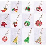 Set Decoratiuni de Craciun pentru Brad, Vivimall, Modele Variate, Sfoara Inclusa, 12 Piese, 6 x 7 cm, Model B, Multicolor - vivimall.ro