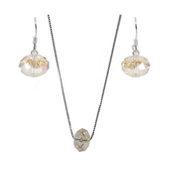 Комплект колие и обеци от стерлингово сребро 925 с елементи Swarovski