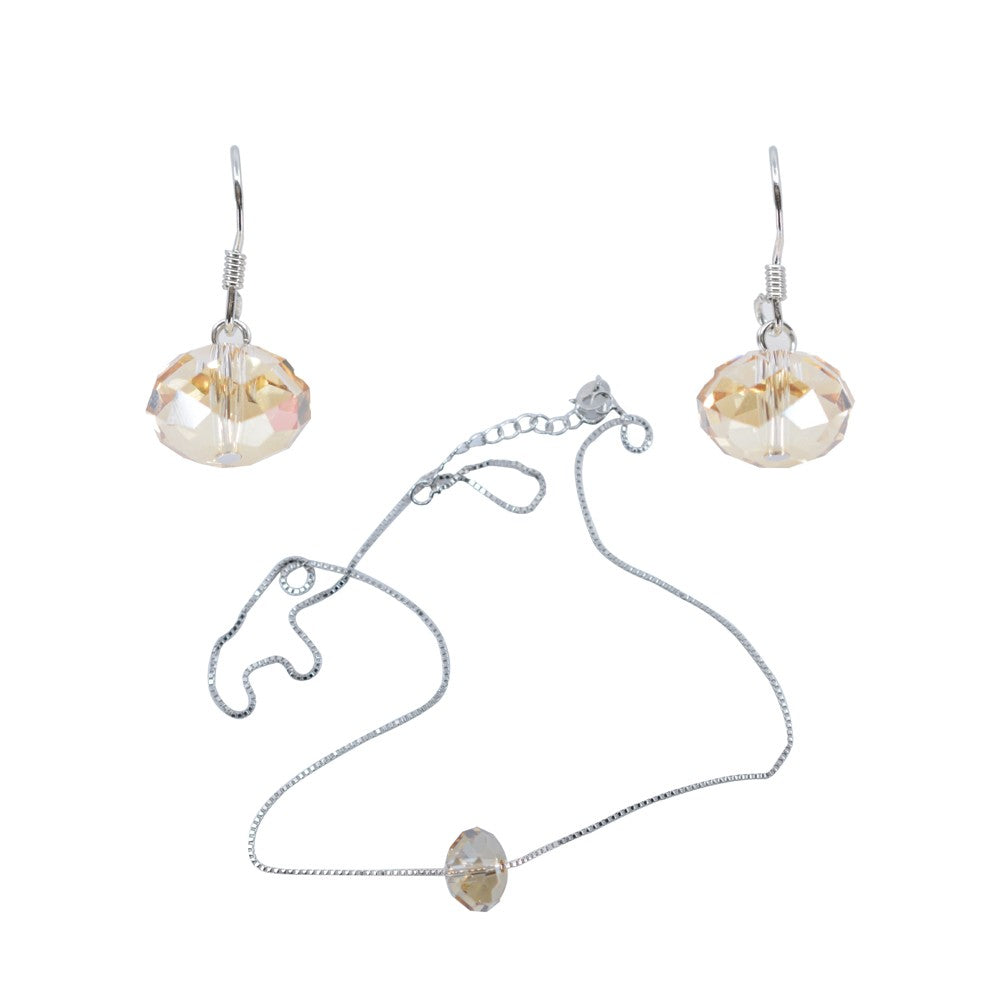 Комплект колие и обеци от стерлингово сребро 925 с елементи Swarovski