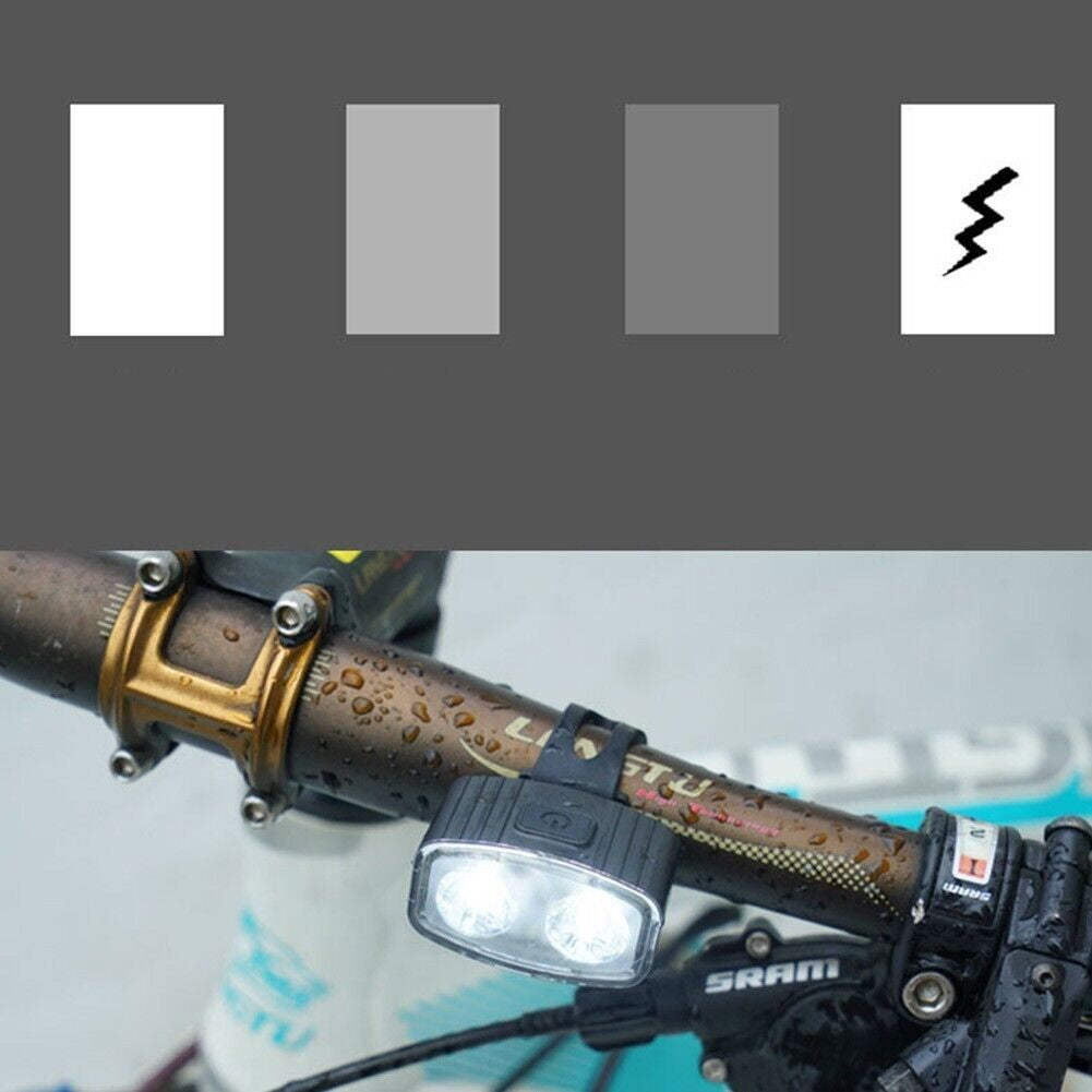 Set far si stop spate LED bicicleta, Vivimall, incarcare USB, rezistent la apa, 4 moduri de luminare, Plastic, Alb/Rosu, 10x6x4 cm - vivimall.ro