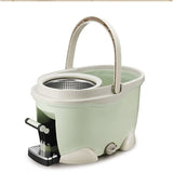 Set Galeata cu Pedala si Mop Rotativ 360°, Vivimall, Cu Actiune Centrifuga x4, Pentru Uz Casnic, Maner din Otel Inoxidabil Telescopic, 2 Capte din Bumbac, 46x30x28 cm, Verde Matcha - vivimall.ro