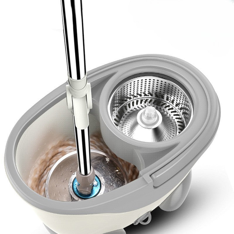 Set Galeata Si Mop Rotativ 360°, Cu Dubla Actiune Centrifuga, Pentru Uz Casnic, Maner Din Otel Inoxidabil Telescopic, 2 Capte Din Bumbac, Resigilat - vivimall.ro