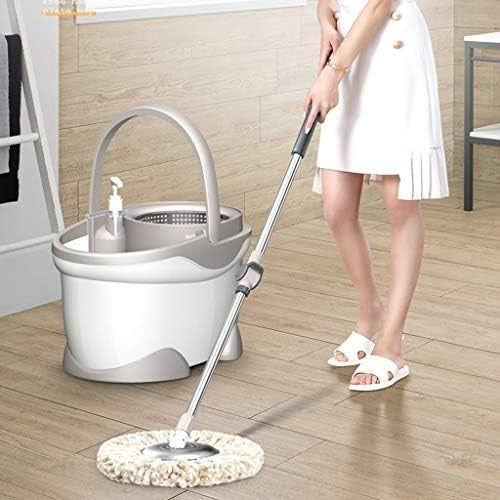 Set Galeata Si Mop Rotativ 360°, Cu Dubla Actiune Centrifuga, Pentru Uz Casnic, Maner Din Otel Inoxidabil Telescopic, 2 Capte Din Bumbac, Resigilat - vivimall.ro