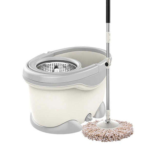 Set Galeata Si Mop Rotativ 360°, Cu Dubla Actiune Centrifuga, Pentru Uz Casnic, Maner Din Otel Inoxidabil Telescopic, 2 Capte Din Bumbac, Resigilat - vivimall.ro