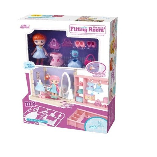 Set garderoba cu tinute, Vivimall, casa de papusi cu haine si accesorii - vivimall.ro
