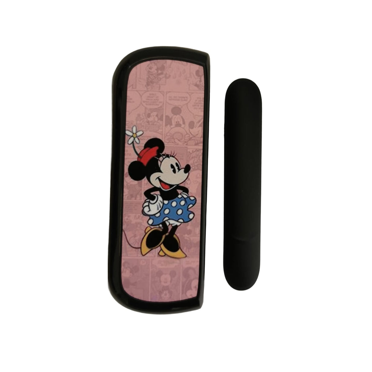 Set Husa Si Capac Plastic Flippy, pentru IQOS Iluma, de Protectie, Capac Magnetic, Anti Soc si Zgarieturi, 20 gr, 12 x 4 x 2.5 cm, Model Minnie Mouse, Roz - vivimall.ro