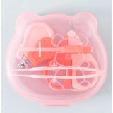 Set Ingrijire Unghii pentru Bebelusi, Vivimall, Cutie de Depozitare in Forma de Ursulet, 10 x 9.5 cm, Roz - vivimall.ro