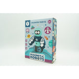 Set inteligent de blocuri magnetice pentru copii, 7 piese, cutie depozitare, robotel, albastru - vivimall.ro