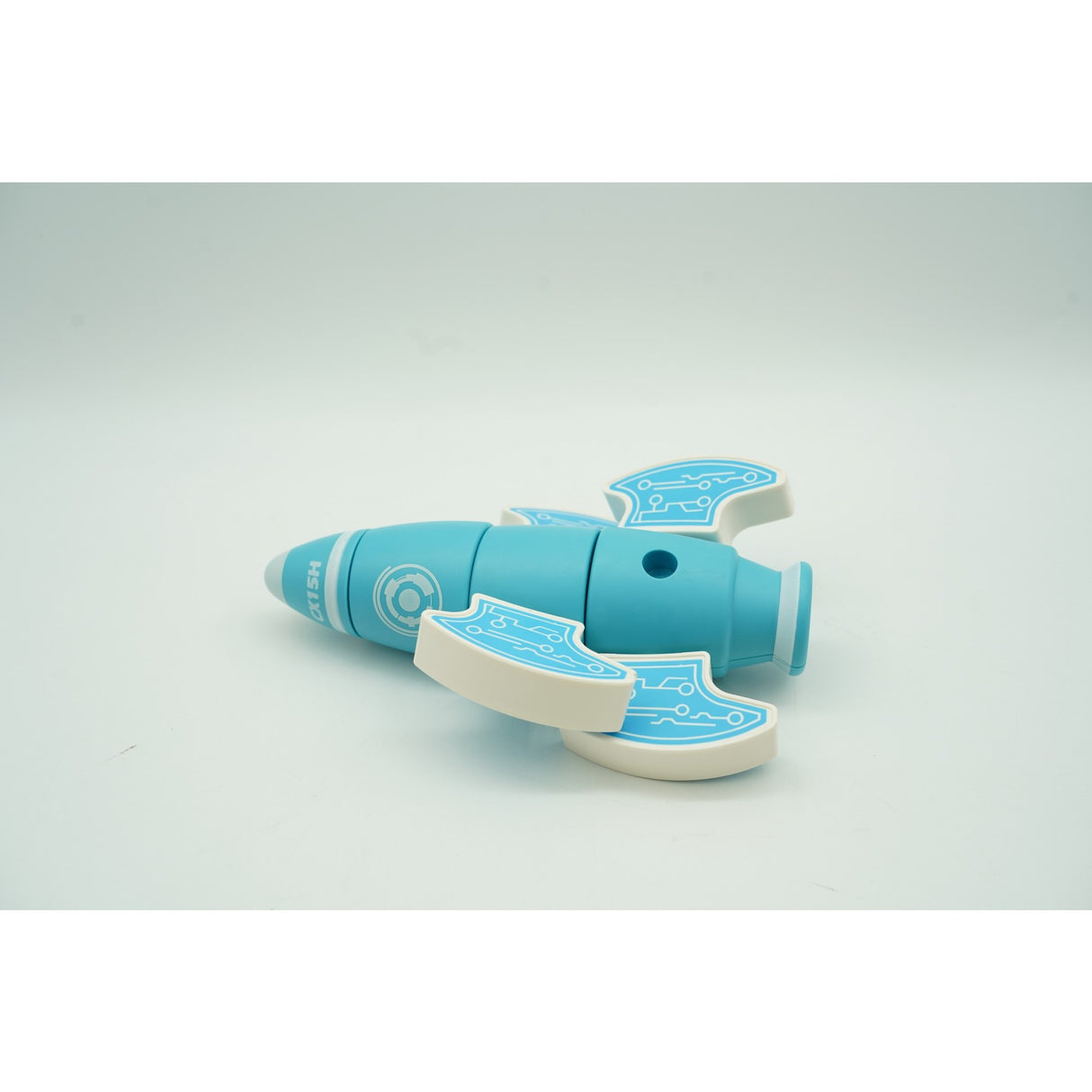 Set inteligent de blocuri magnetice pentru copii, 8 piese, cutie depozitare, racheta, albastru - vivimall.ro