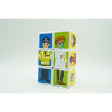 Set inteligent de cuburi magnetice pentru copii, 6 piese, cutie depozitare, puzzle joburi, +3 ani, multicolor - vivimall.ro