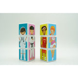 Set inteligent de cuburi magnetice pentru copii, 6 piese, cutie depozitare, puzzle joburi, +3 ani, multicolor - vivimall.ro